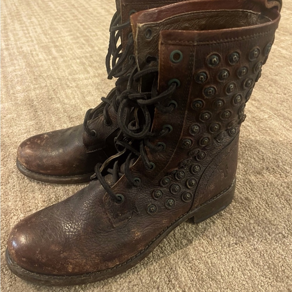 Frye Distressed Boots with matching Purse
